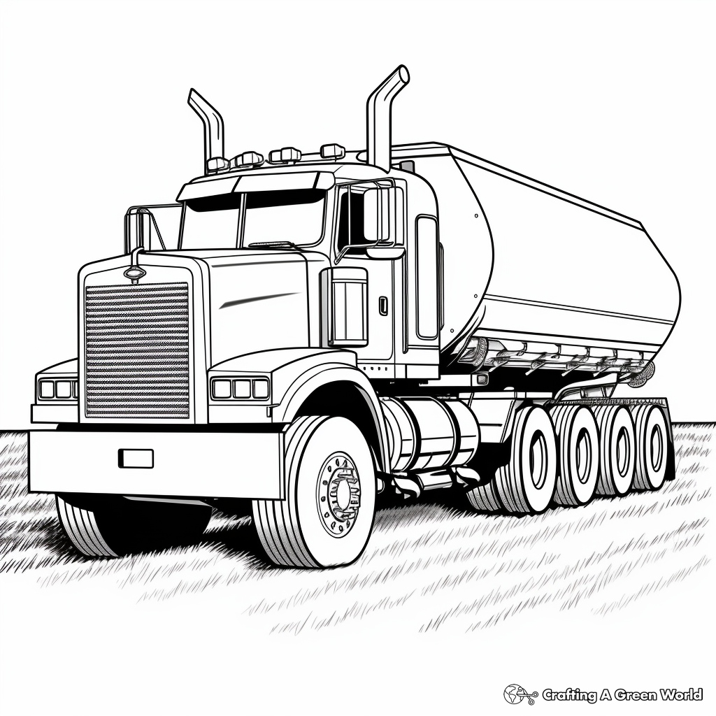 Semi truck trailer coloring pages