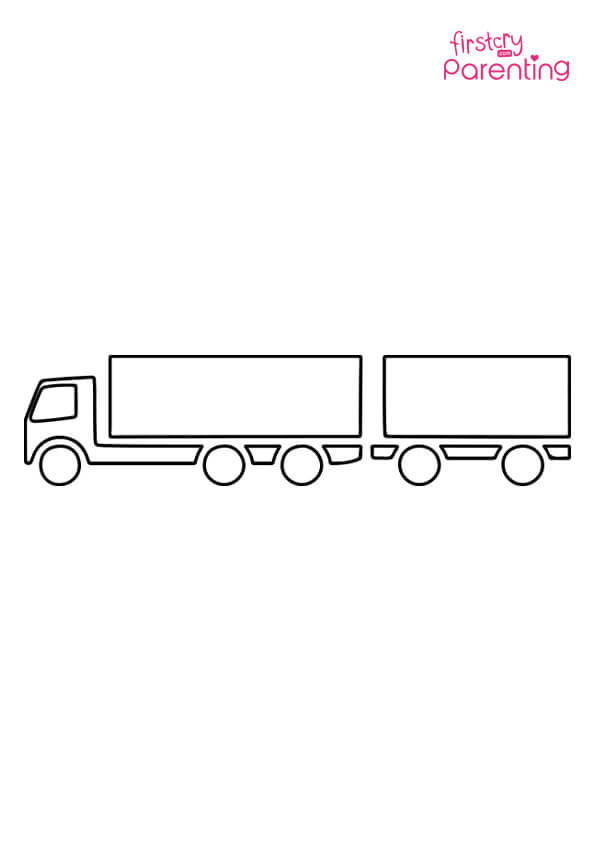 Transportation truck coloring page for kids