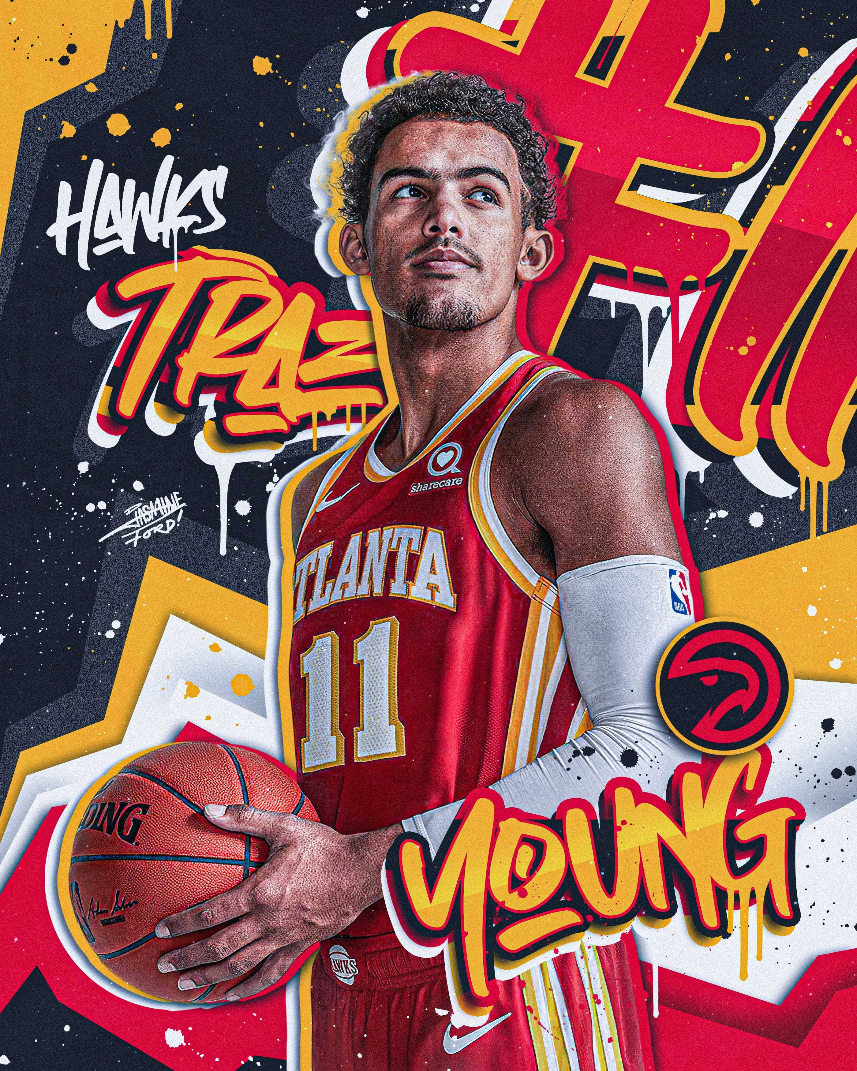 بوعّوف on X: #Wallpaper - Trae Young B&W : #TrueToAtlanta