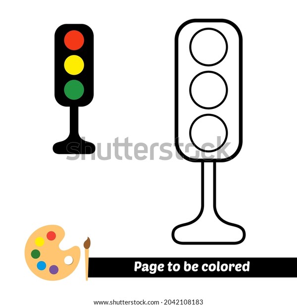 Hundred coloring pages traffic lights royalty