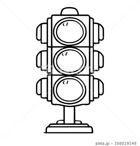 Traffic light coloring pages for kids and toddlers