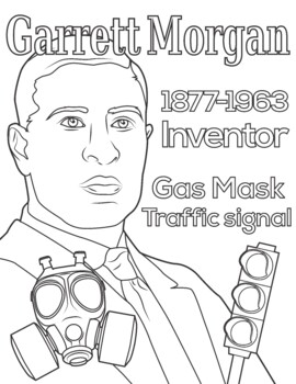 Black inventor garrett morgan coloring page black history month resource