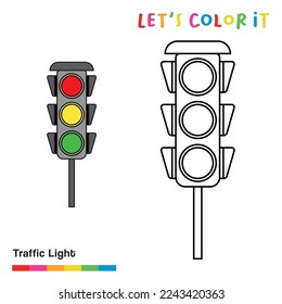 Hundred coloring pages traffic lights royalty