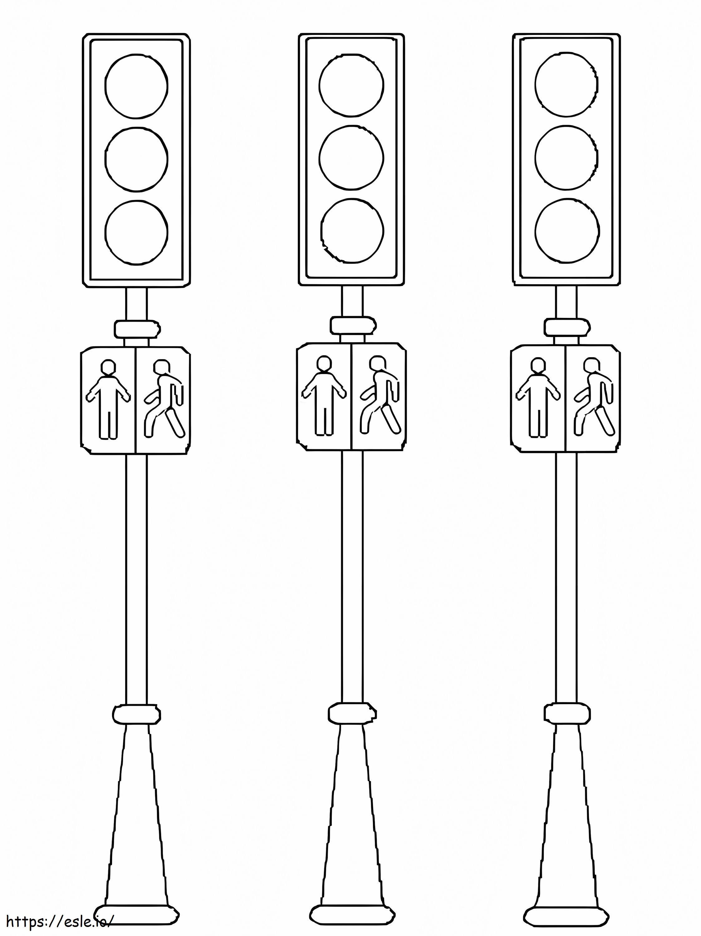 Free printable traffic lights coloring page