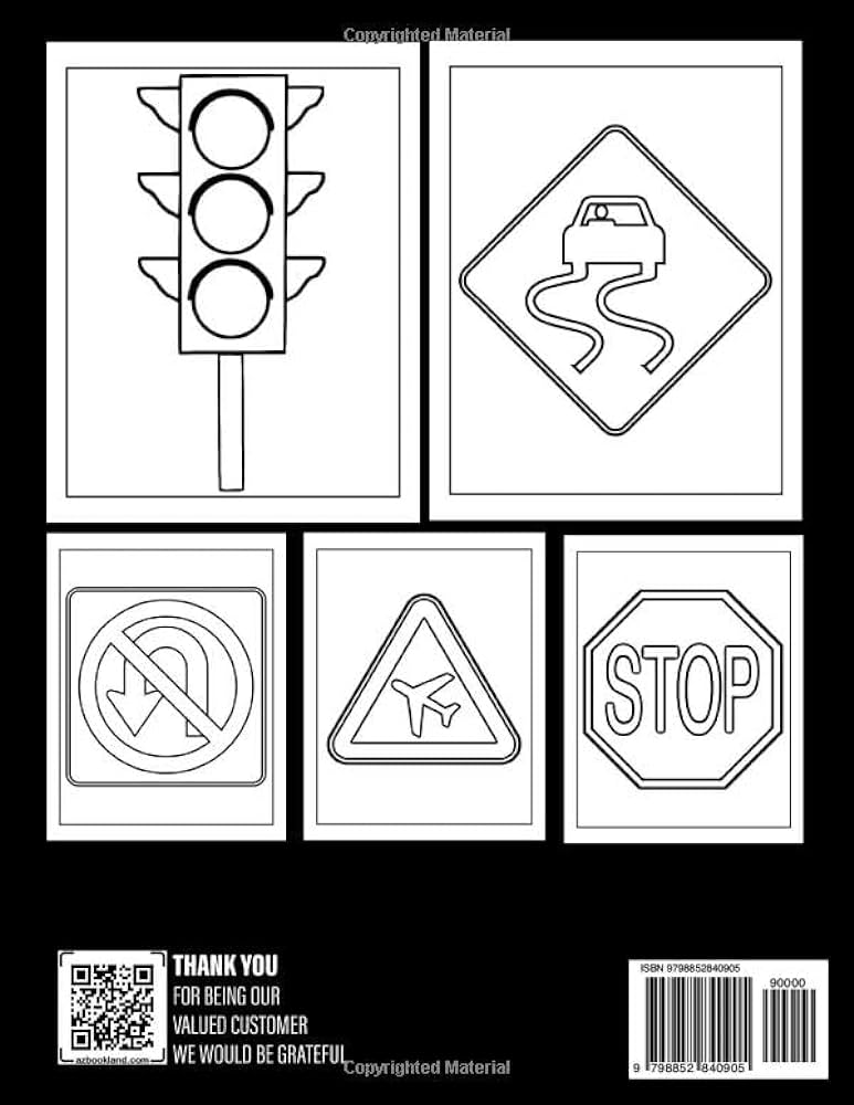 Traffic signs loring book simple road symbol signs loring pages premium edition for kids to lor and relax bailey lorenzo books