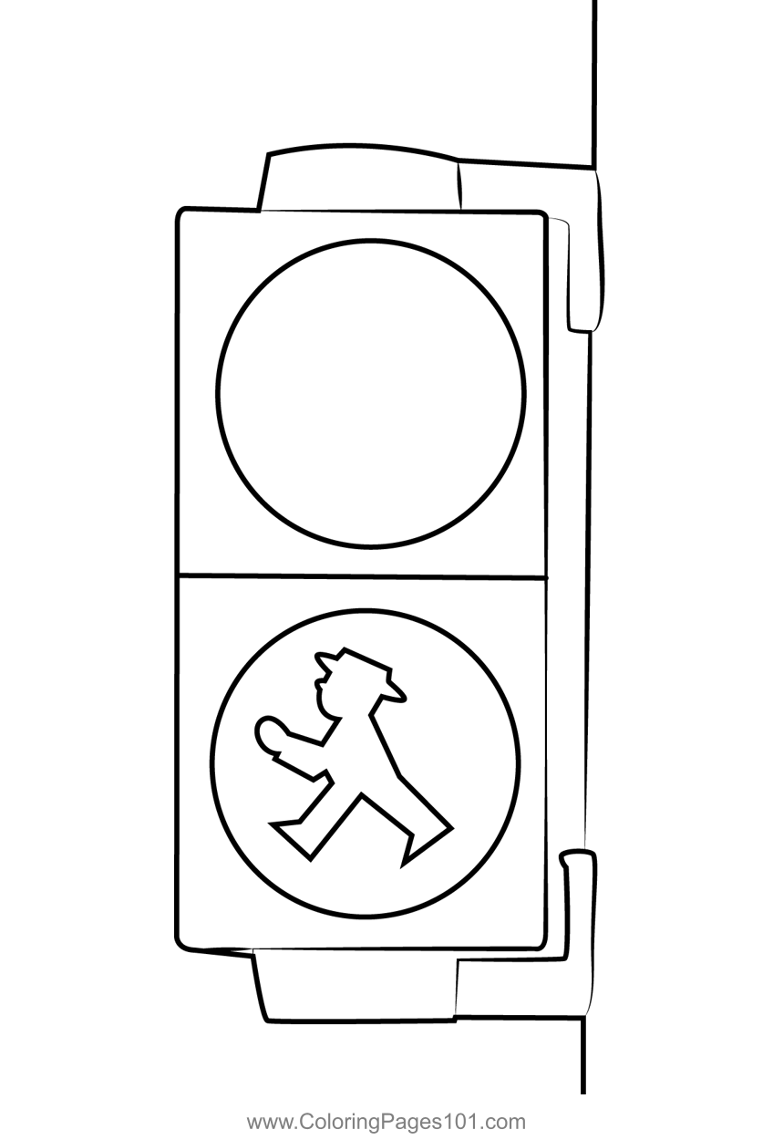 Highway signal coloring page for kids