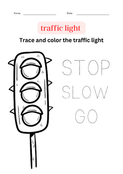 Lesson coloring printable traffic light worksheet for class