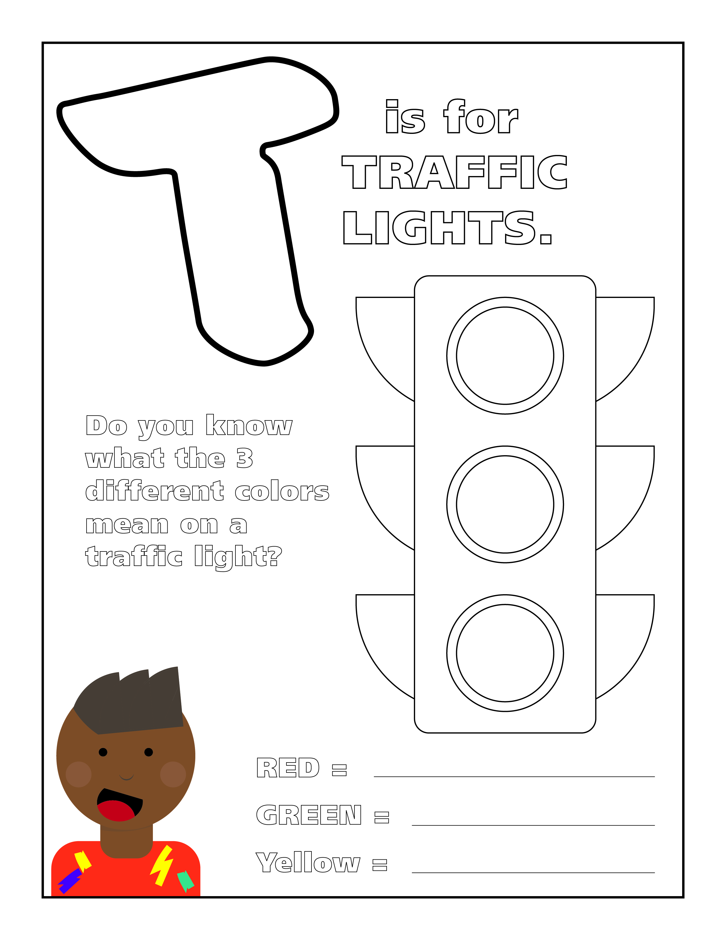 Vdot on x t is for traffic light what better day than international trafficlight day to learn about traffic safety ðdownload coloring sheet for the entire alphabet âï httpstcossjtze httpstcoksehrajr