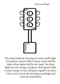 Traffic signs coloring pages for kids by creativity without borders