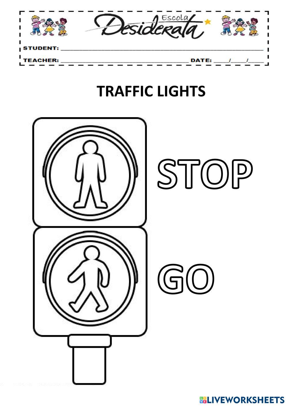 Traffic light live worksheets