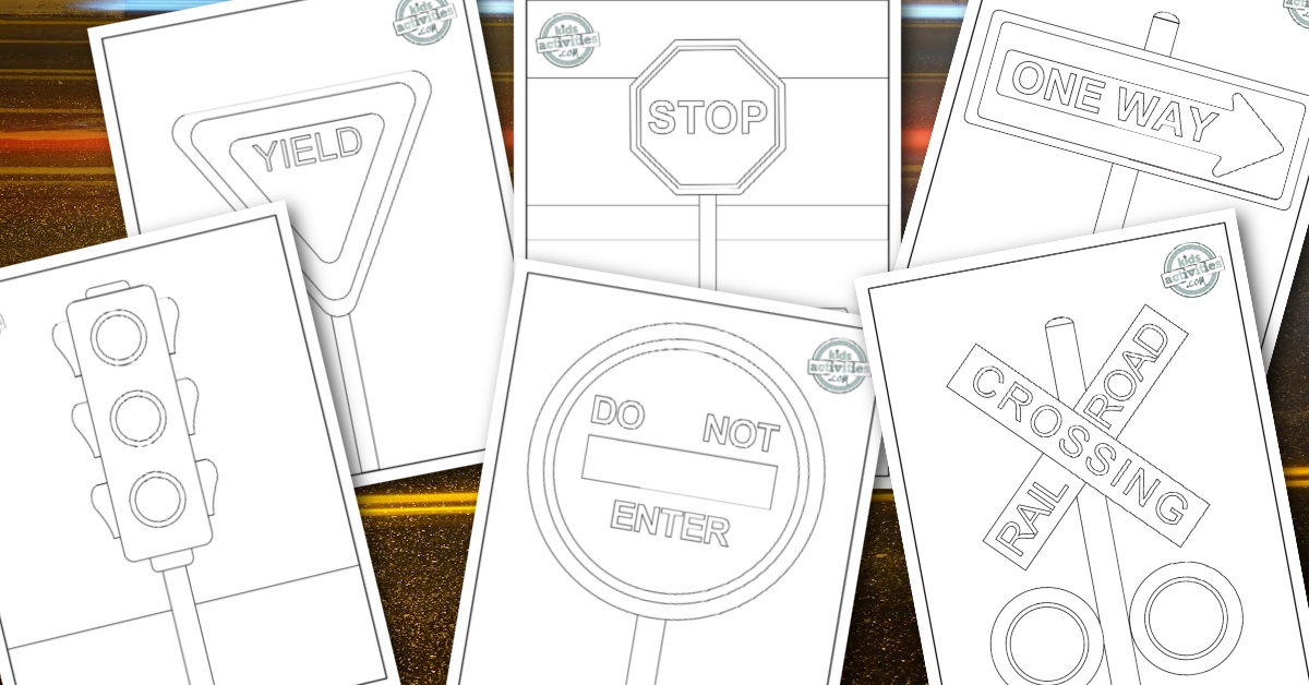 Free printable stop sign traffic signal and signs coloring pages kids activities blog