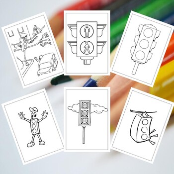 Printable traffic light coloring pages for kids inspiring road safety awareness