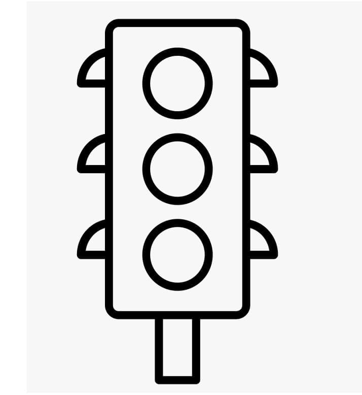 Easy traffic light to color fãrbung seite