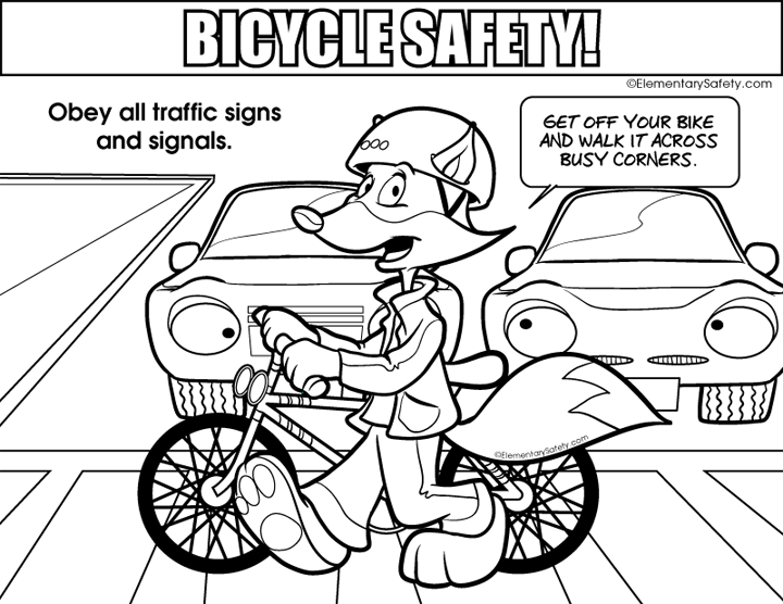 Traffic signs â coloring bicycle safety