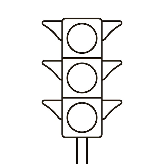 Premium vector signal electric traffic light line icon stoplight direction control regulation transport pedestrian