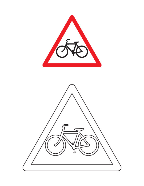 Cycle crossing traffic sign coloring page download free cycle crossing traffic sign coloring page for kids best coloring pages