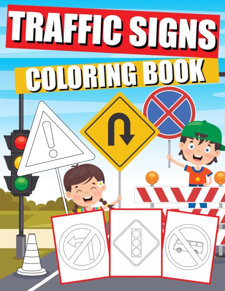 Traffic signs coloring book street by m dolan georgina