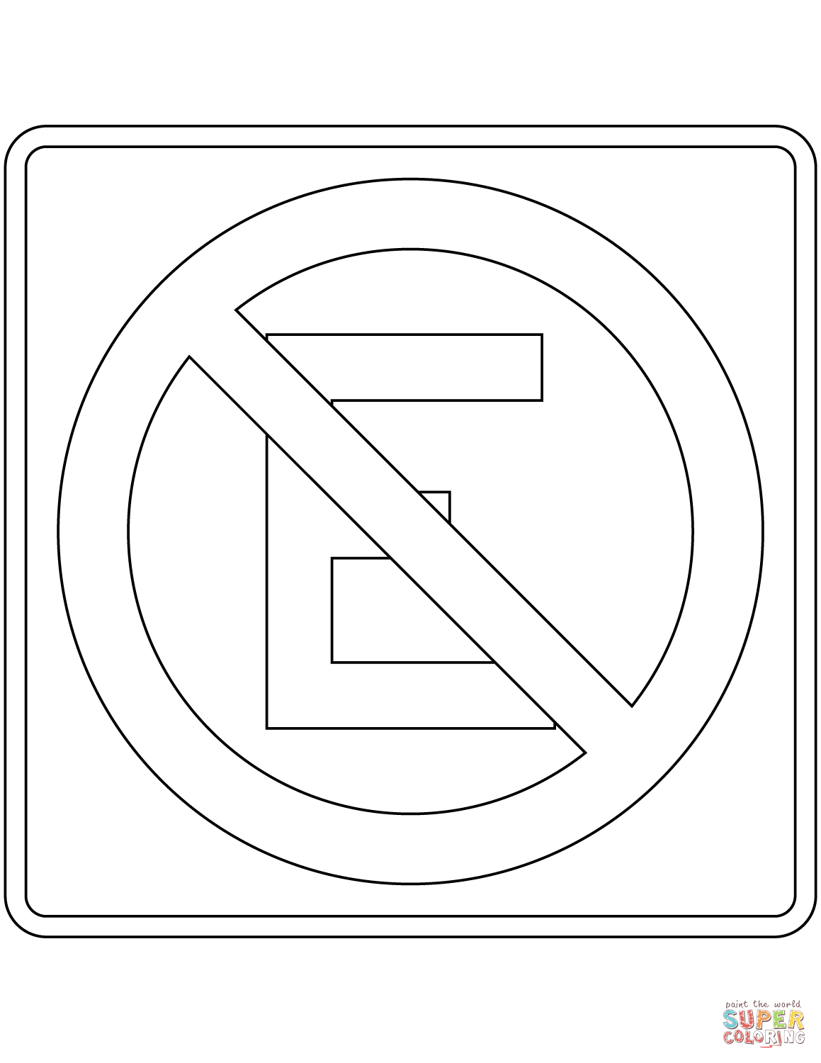 No parking sign in mexico coloring page free printable coloring pages