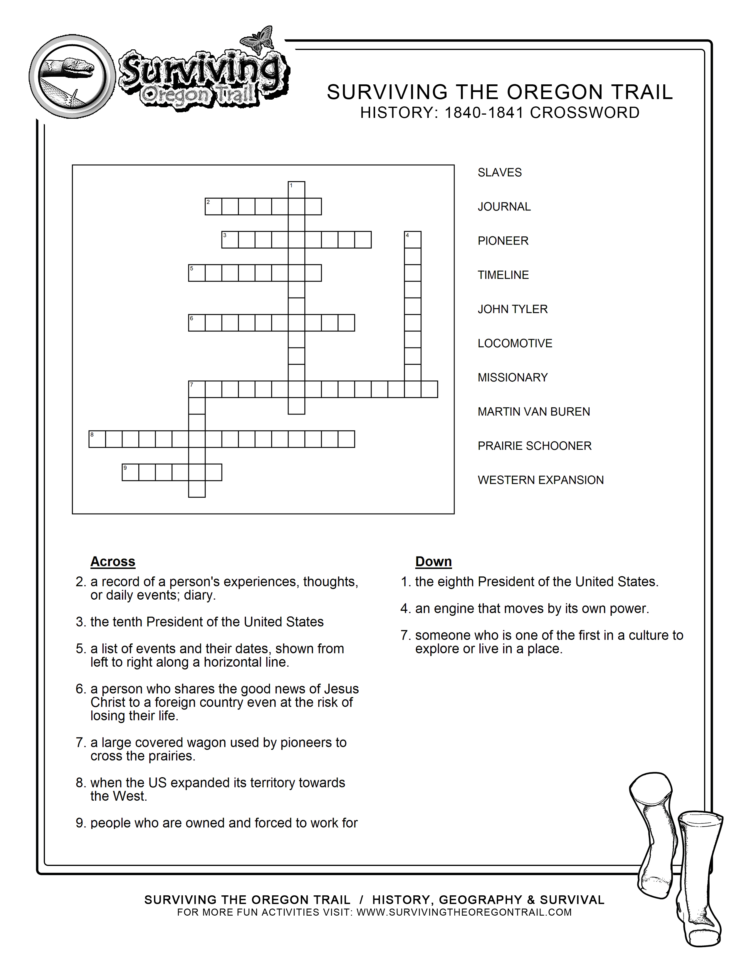 Free crosswords puzzle â history