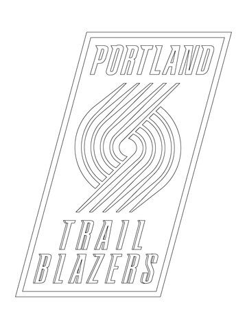 Portland trail blazers logo coloring page free printable coloring pages