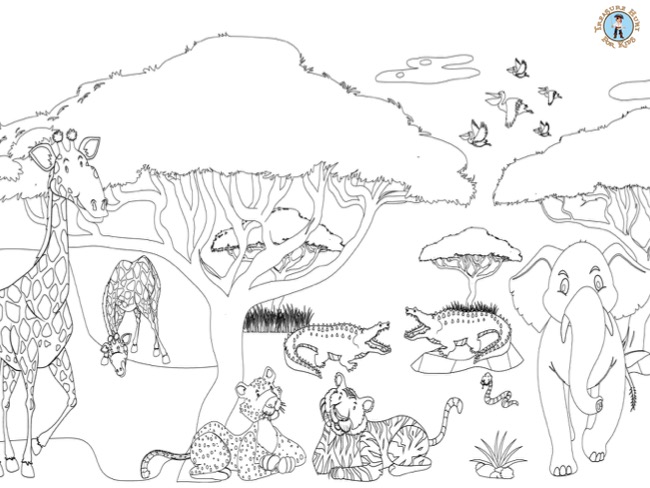 Savanna coloring page