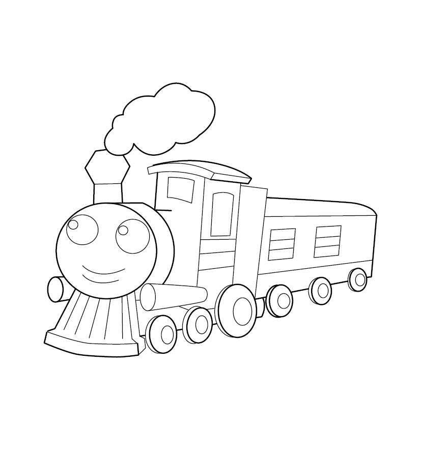 Train colouring image free colouring book for children â monkey pen store
