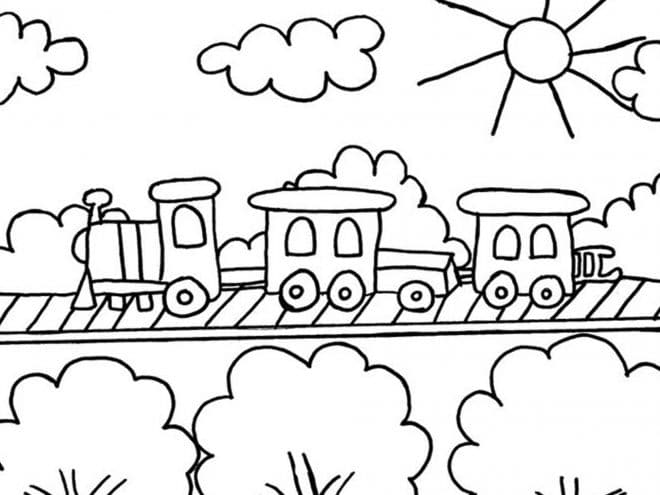 Free easy to print train coloring pages