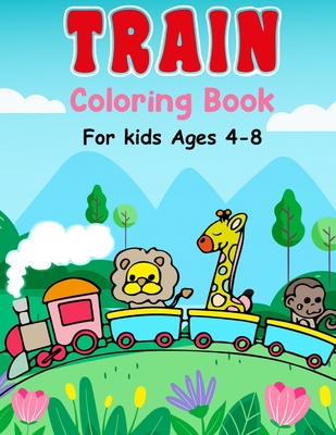 Train coloring book for kids ages