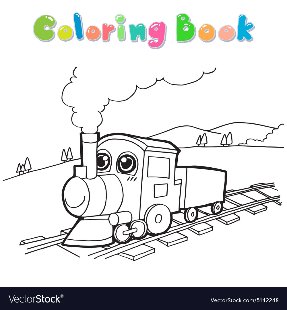 Train coloring page royalty free vector image