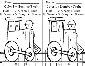 Color by number train freebie by jessica fredrickson tpt