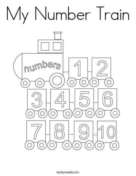 My number train coloring page