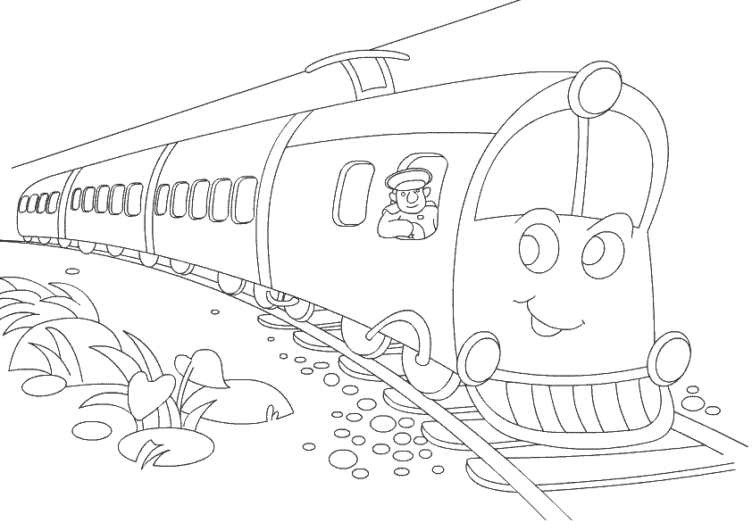 Print and color train free coloring pages for kids