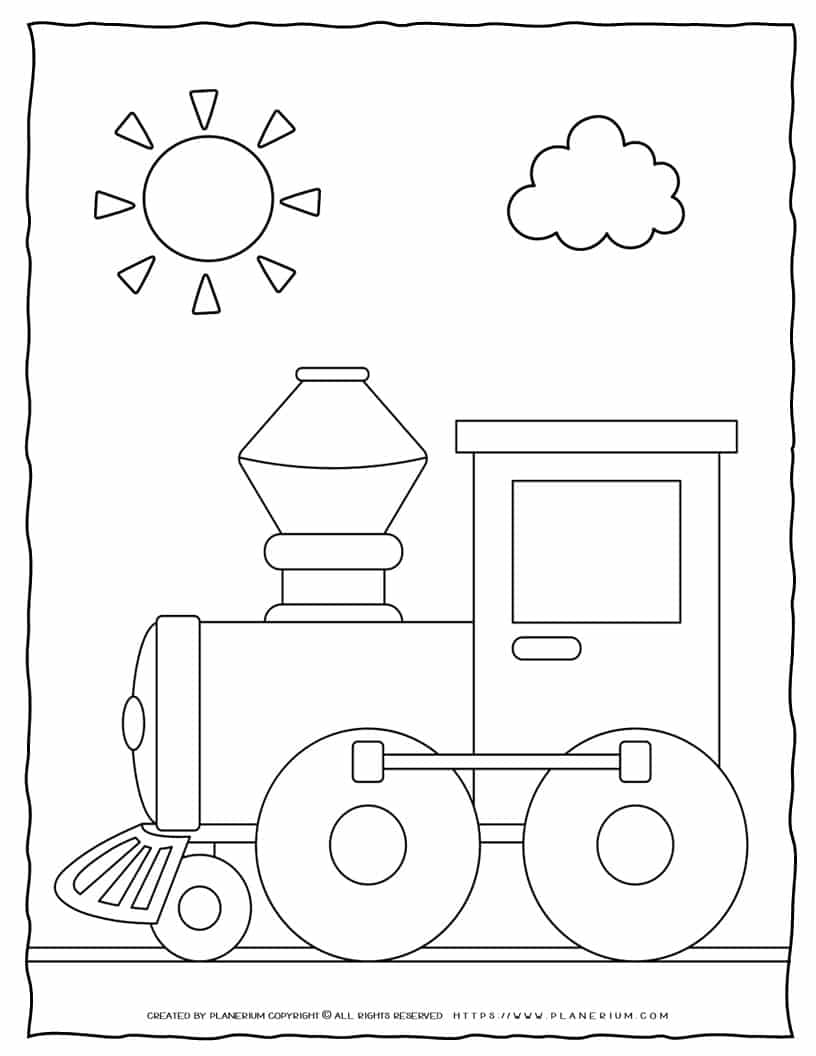 Train coloring page