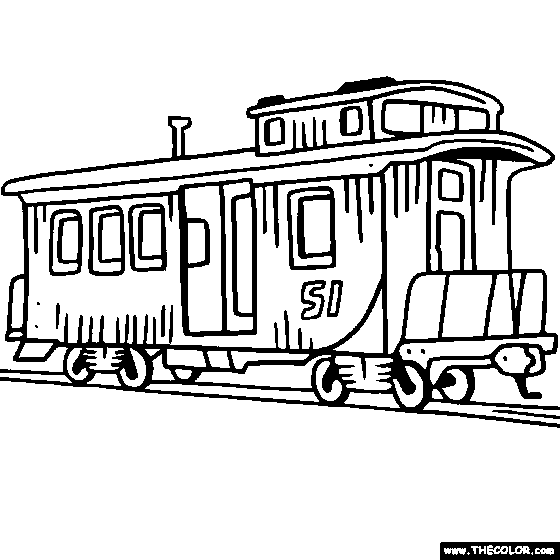 Train and locootive online coloring pages