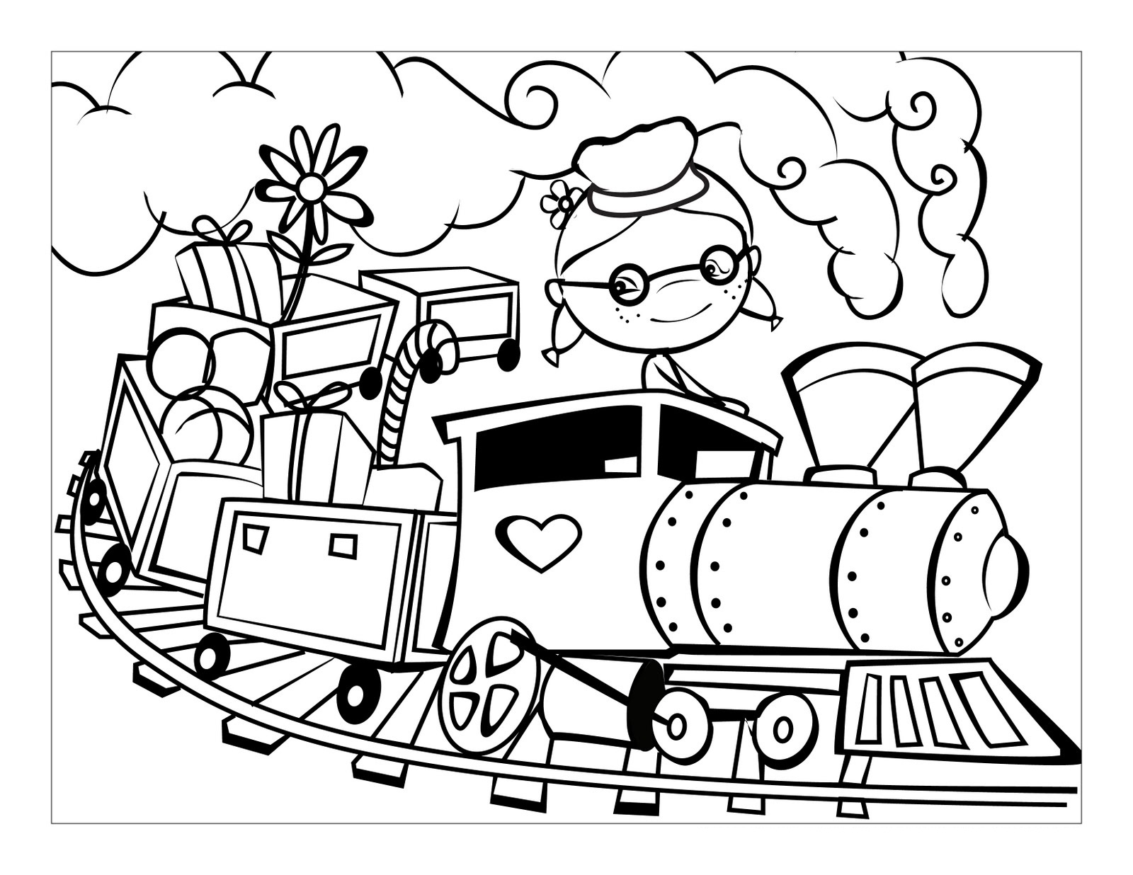 Free printable train coloring pages for kids