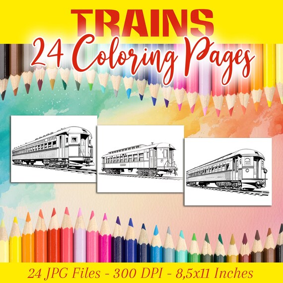 Trains coloring pages printable trains coloring pages for boys girls instant download trains printables trains coloring sheets