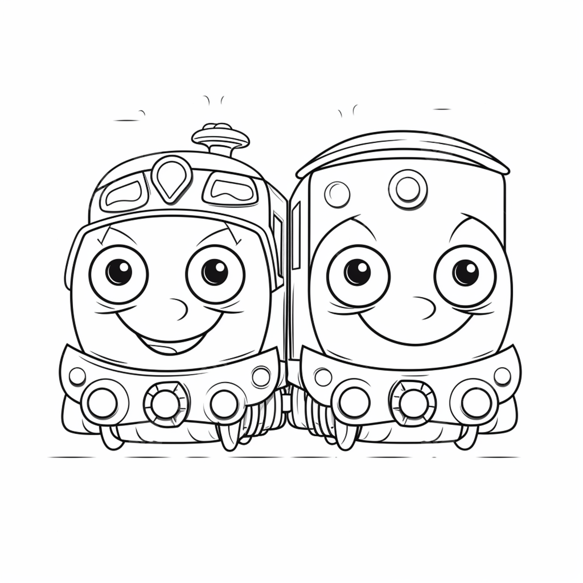 Cartoon coloring page with two trains car drawing cartoon drawing train drawing png transparent image and clipart for free download