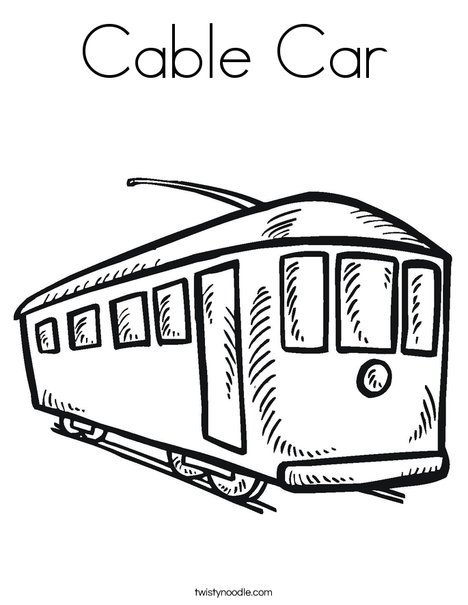 Cable car coloring page