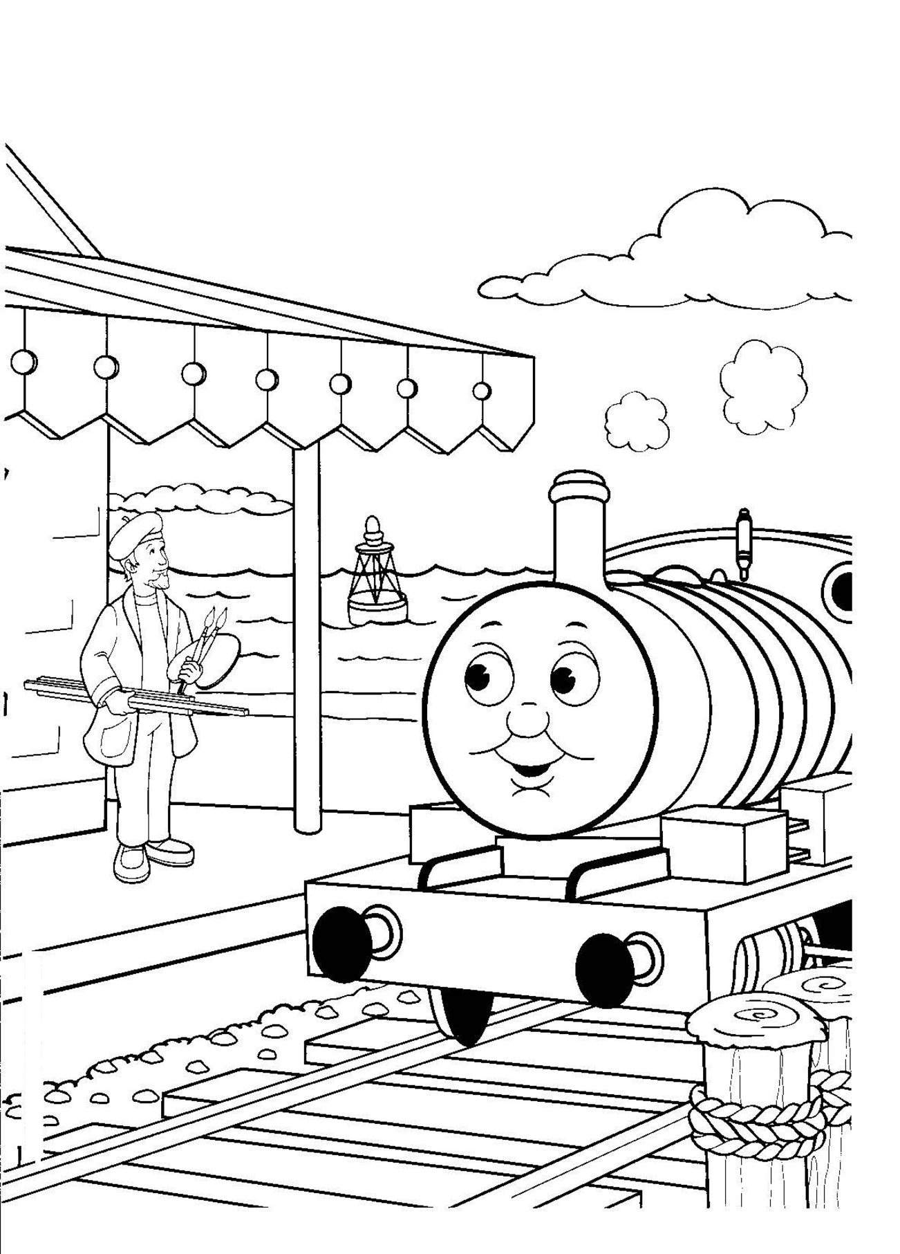 Free printable train coloring pages for kids