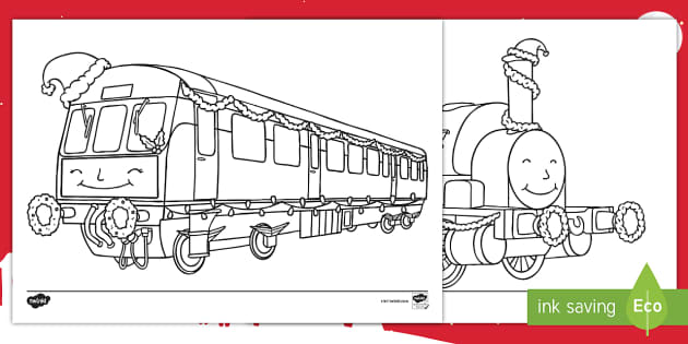 Christmas train louring pages teacher made