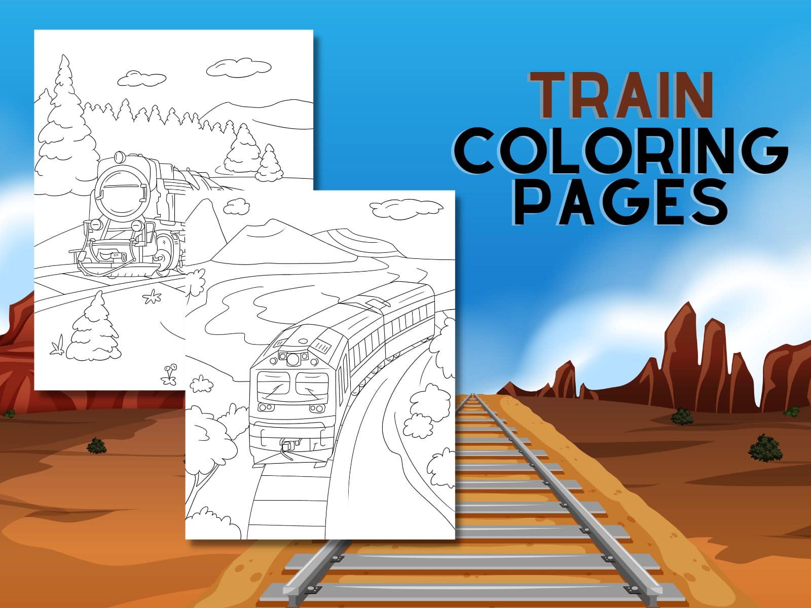 Free printable train coloring pages for kids adults