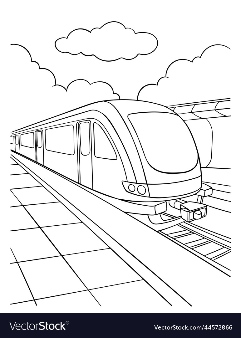 Train coloring page for kids royalty free vector image