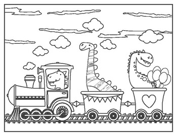 Train coloring pages for kids by new skill school tpt