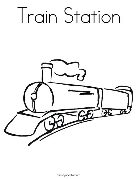 Train station coloring page