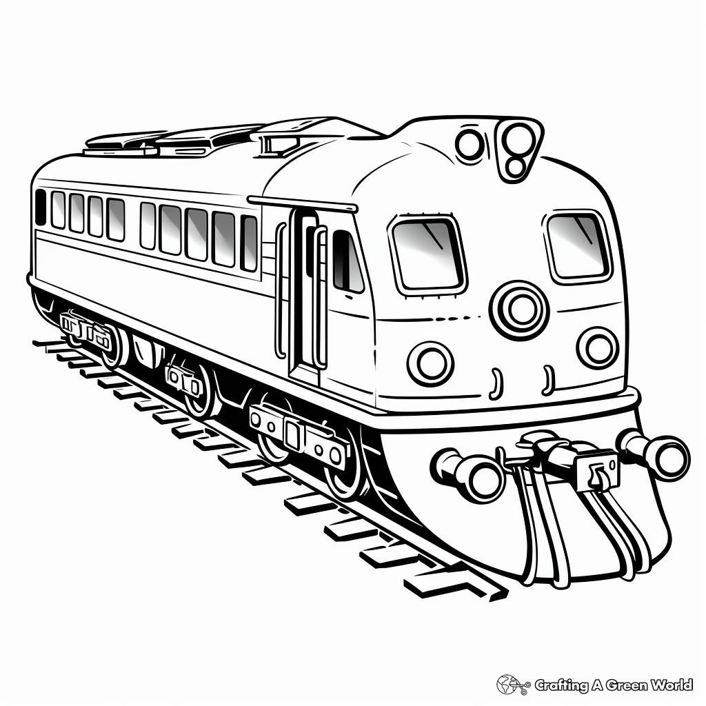 Realistic train coloring pages