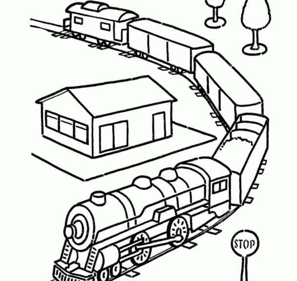 Coloring pages free printable train coloring pages