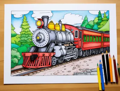 Train coloring pages free printable sheets