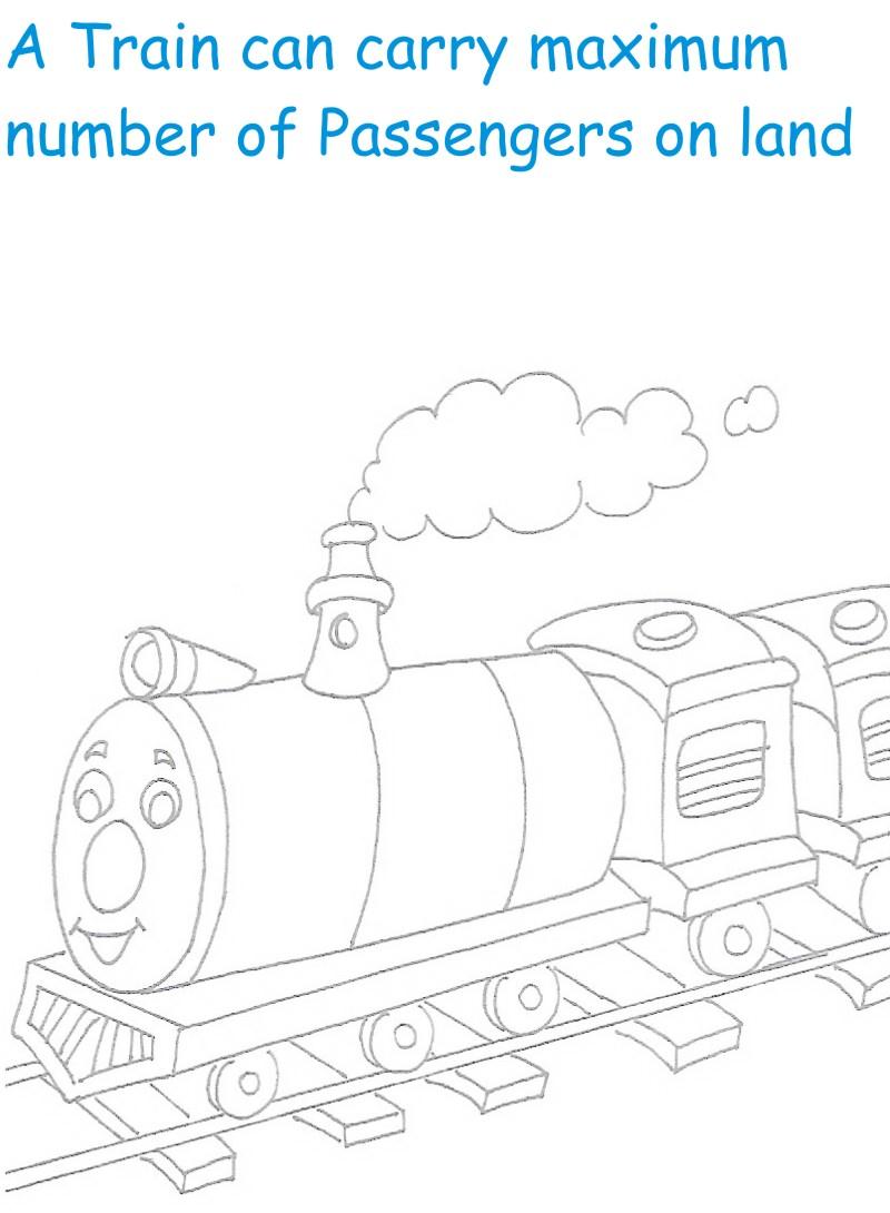 Train printable coloring page for kids