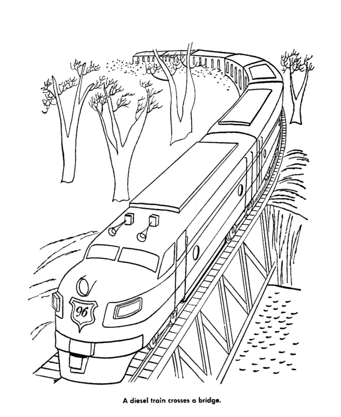Train coloring page sheets