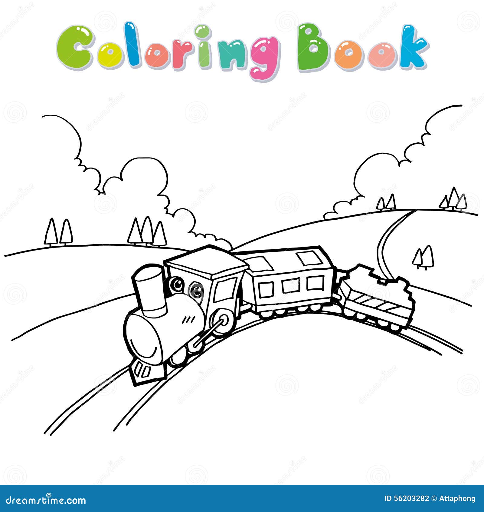 Train coloring page stock illustrations â train coloring page stock illustrations vectors clipart